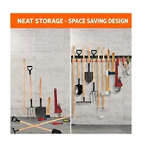 Xdovet Metal Garden Tool Organizer Wall Mount Heavy Duty Hooks Shed Storage Rack
