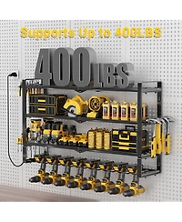 Xdovet Power Tool Organizer Wall Mount Charging Station Metal Rack Drill Holder Shelf