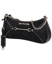 True Religion Women's Zip Top Denim Shoulder Bag