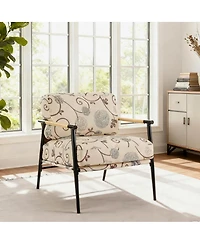 Streamdale Furniture Modern Accent Chair with Plush Cushions and Wooden Armrests