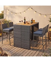 Slickblue Outdoor Patio Dining Set with Acacia Wood for Home Use