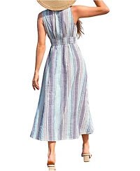 Cupshe Women's Honey Air Striped Maxi Beach Dress