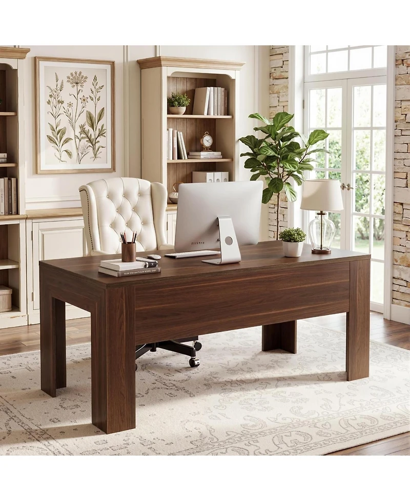 Tribesigns Office Desk, Modern Executive Desk with Large Tabletop, Wooden Computer Desk, Long Workstation for Home Office