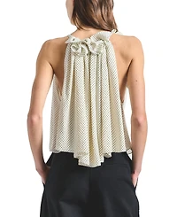 Derek Lam 10 Crosby Women's Paisley Baby Dot Print Halter Neck Top