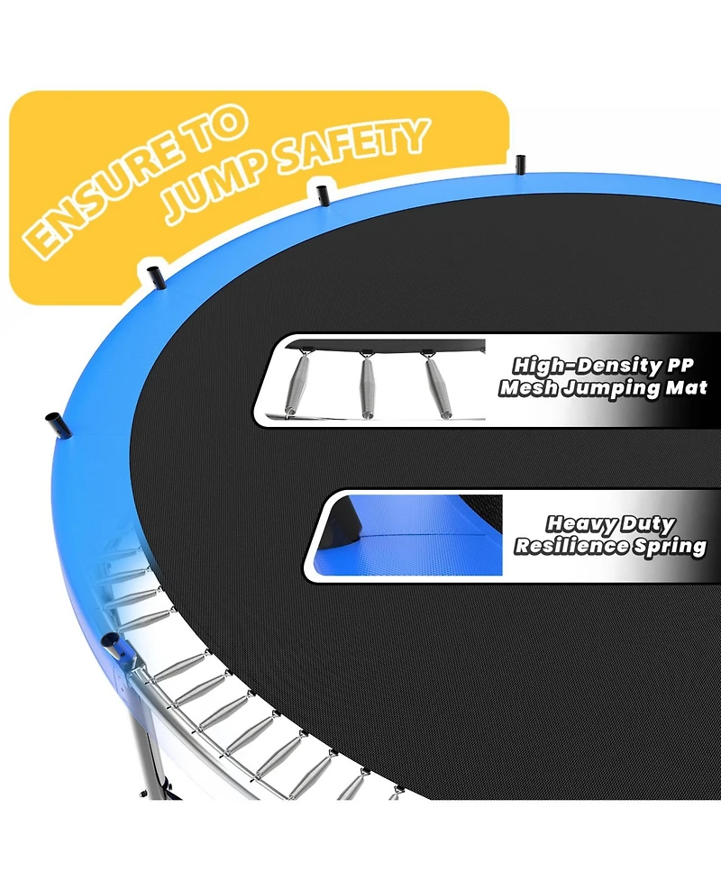 Zeny Outdoor Trampoline for Kids and Adults, Pumpkin Trampolines with Curved Poles,Heavy Duty Trampoline Anti-Rust Coating Astm Approval