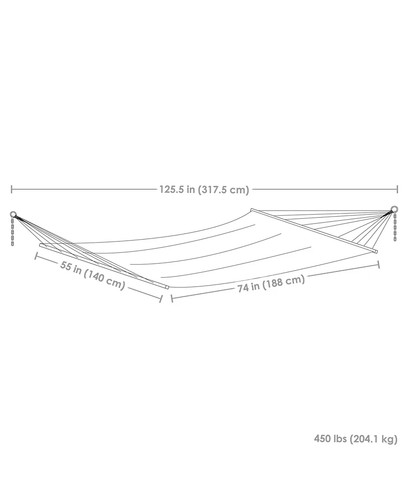 HomeRoots Striped Double Hammock