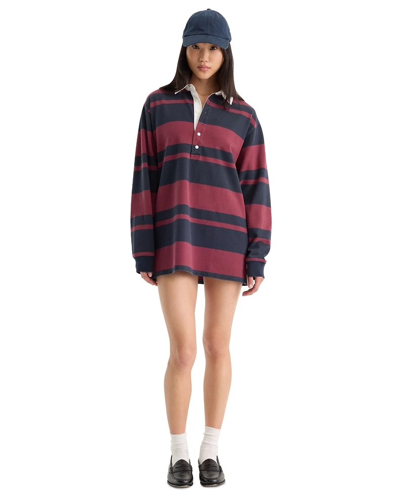 Good American Women's The Rugby Collared Mini Dress