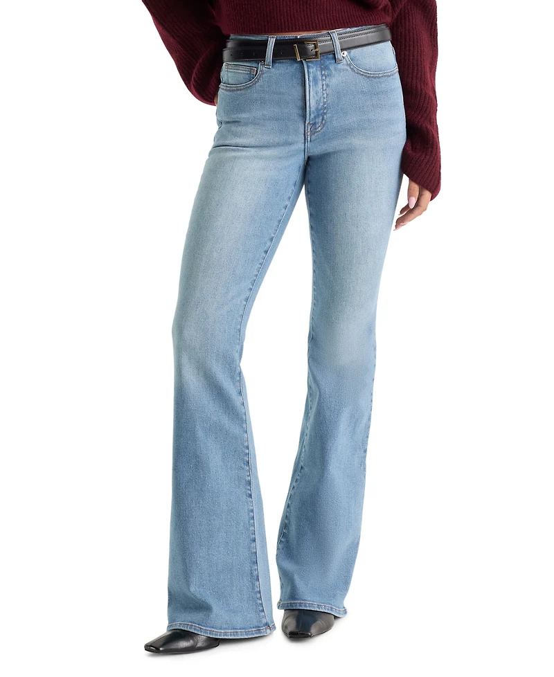 Good American Women's Legs Mid-Rise Flare Jeans