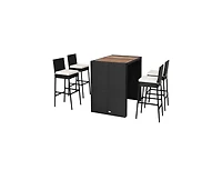 Mondawe 5 Pieces Patio Acacia Wood Dining Set