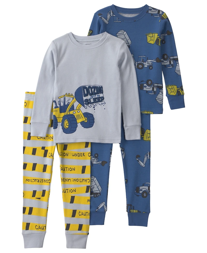 Carter's Toddler Boys' 2T-5T Snug Fit Sleep & Play, 4-Piece Set