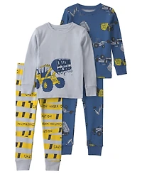 Carter's Toddler Boys' 2T-5T Snug Fit Sleep & Play, 4-Piece Set
