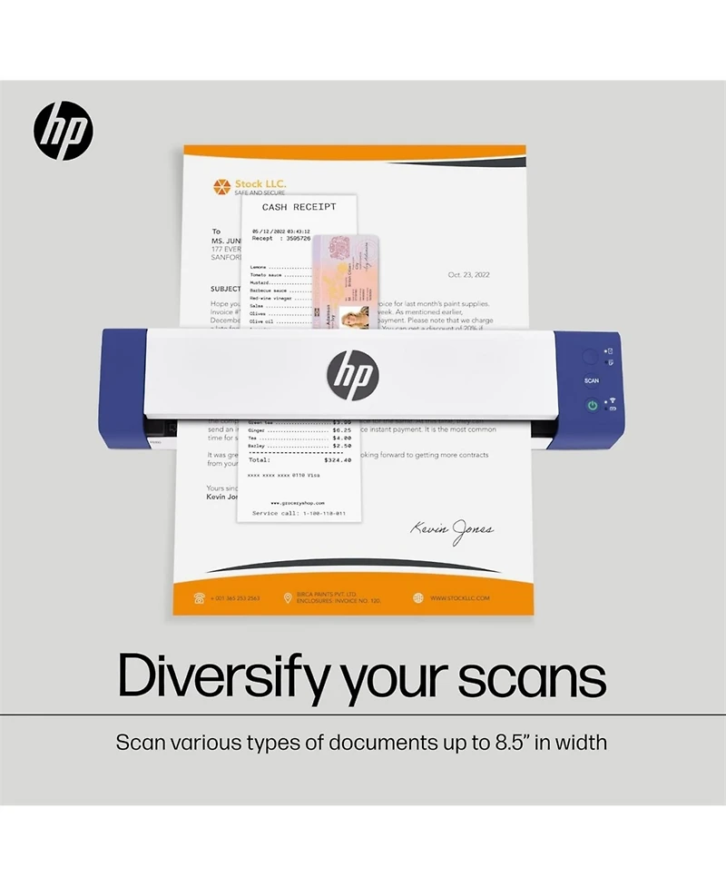 Hp PS150 Portable Wireless Document Scanner, Duplex Usb and Wi-Fi Rechargeable Scanner
