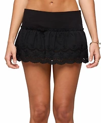 Edikted Women's Iriana Peplum Eyelet Mini Skort