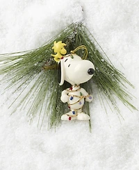 Lenox Snoopy Tangled in Lights Ornament
