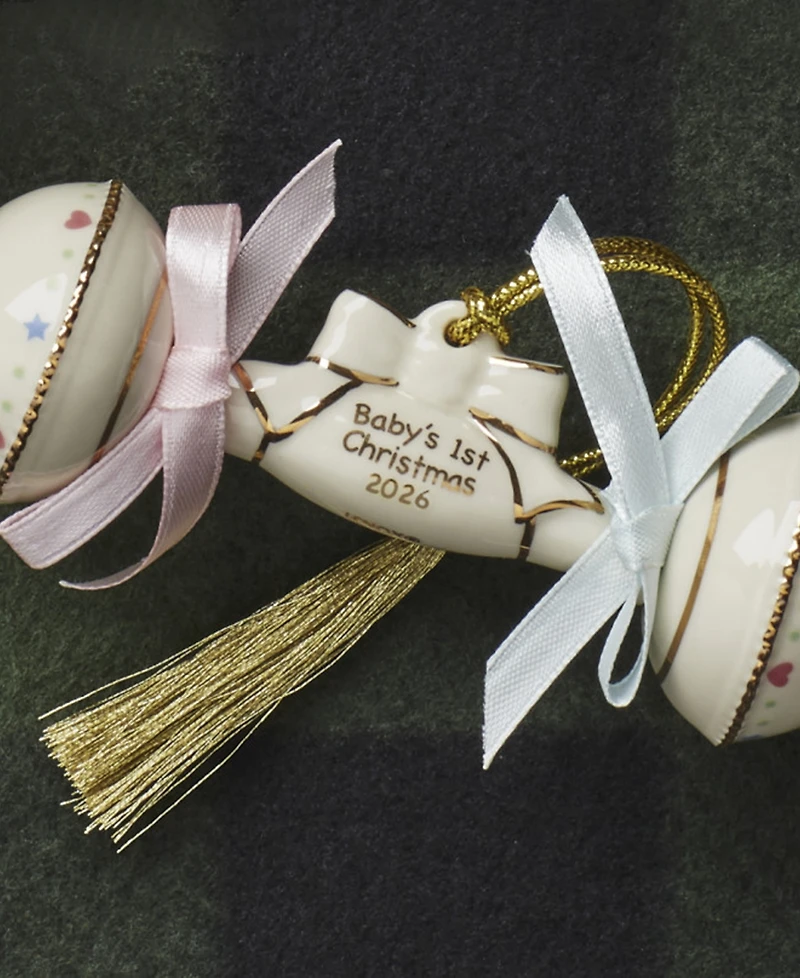 Lenox 2026 Babys 1st Christmas Rattle Ornament