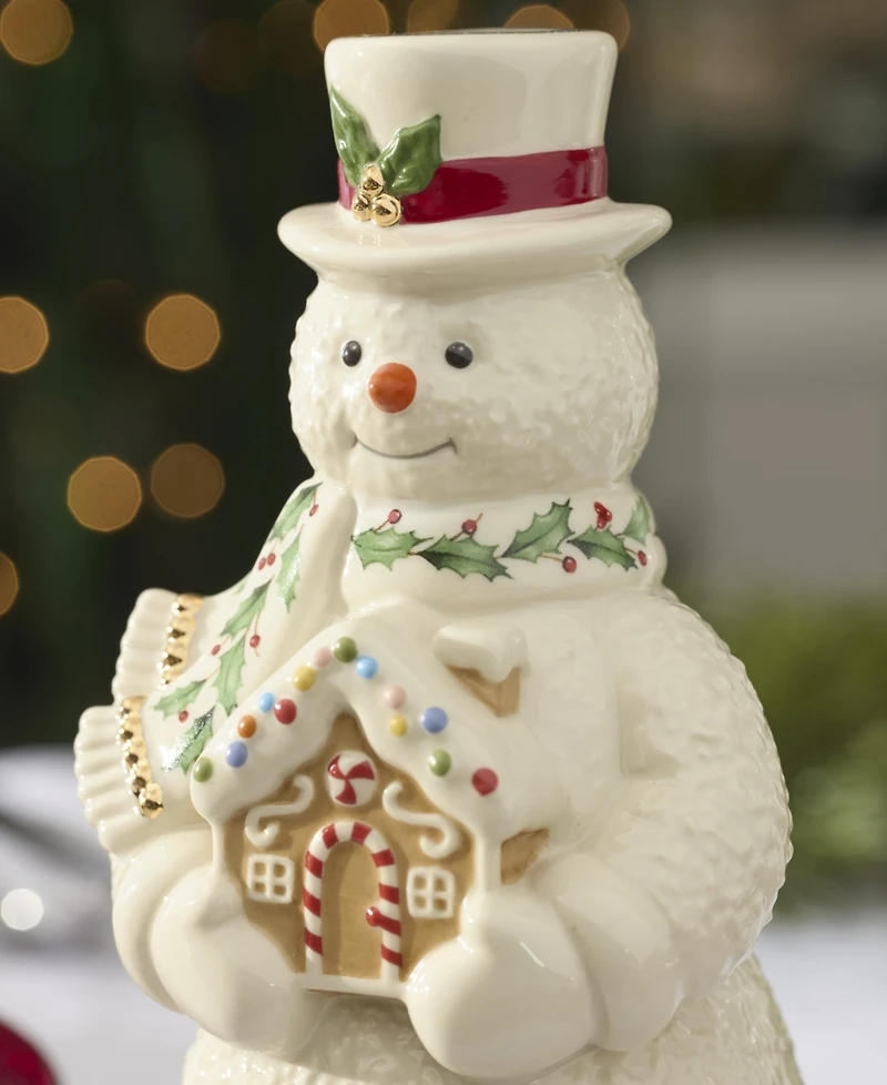 Lenox Snowman with Gingerbread House Figurine
