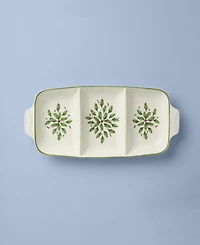 Lenox Holiday Carved Divided Dish