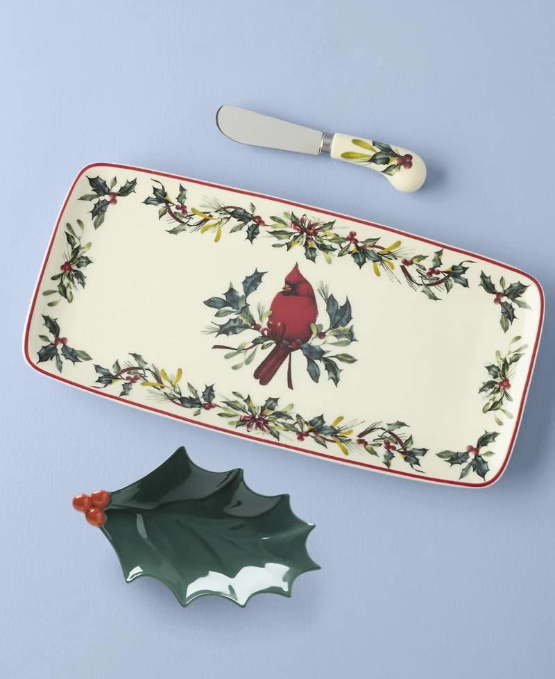 Lenox Winter Greetings 3-Piece Tray and Spreader Set