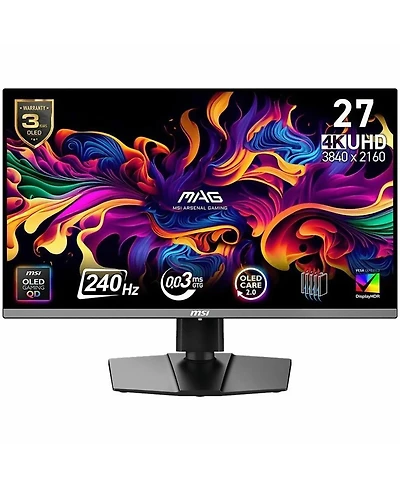 Msi Mag 272UP Qd-oled X24 26.5" 16:9 4K Ultra Hd 240Hz Hdr Gaming Monitor