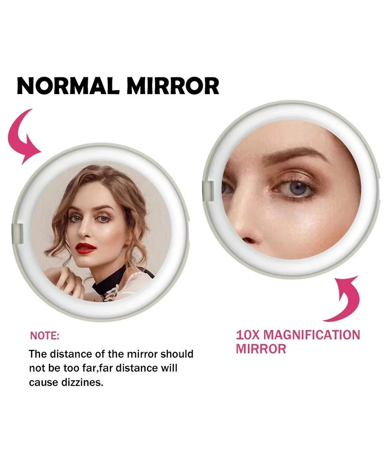 Cowin 1x/10x Magnification Lighted Travel Folding Makeup Mirror 3.5 inch