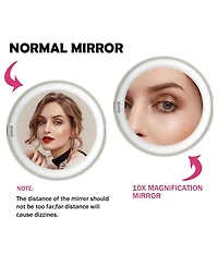 Cowin 1x/10x Magnification Lighted Travel Folding Makeup Mirror 3.5 inch