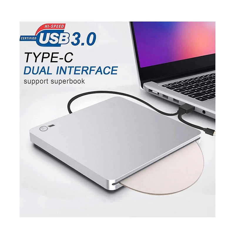 Artudatech 4K 24X External Bd/Dvd/Cd Writer – Usb 3.0, Slot-in, Plug and Play