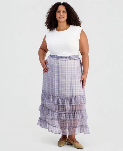 And Now This Trendy Plus Size Chiffon Midi Skirt, Macy's Exclusive