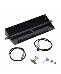 homfan 60000 Btu Powder-Coated Steel Drop-In Fire Pit Burner Pan, Dual Fuel Natural Gas and Propane Insert Kit