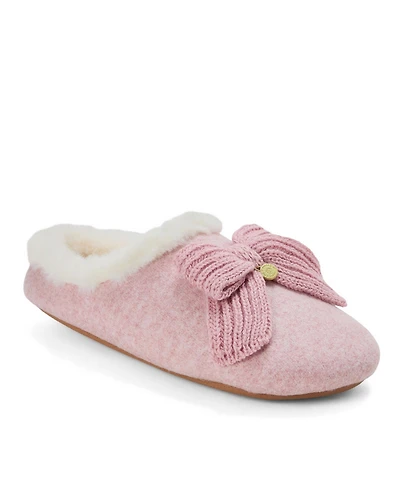 Dearfoams Women's Josie Knit Clog Slipper with Bow