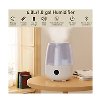 Topteng 1.8 Gal Humidifier – 30H Runtime, Dual Mist, Remote Control & Oil Diffuser for Bedroom