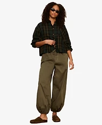 Sanctuary Women's The Autumn Cropped Flannel Button-Up Shirt
