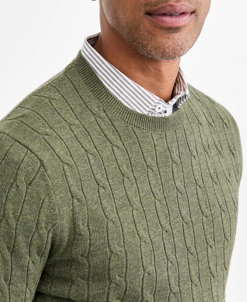 Club Room Men's Cable-Knit Crewneck Sweater, Macy's Exclusive