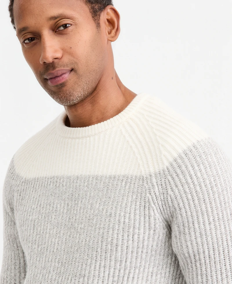 Club Room Men's Premium Blocked Chunky Crewneck Sweater, Macy's Exclusive