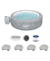 Coleman SaluSpa Sicily AirJet Hot Tub w/Set of 4 Bestway Pool and Spa Seat