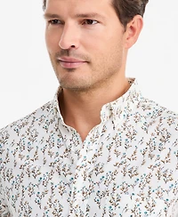 Club Room Men's Bennet Poplin Floral-Print Short-Sleeve Shirt, Macy's Exclusive