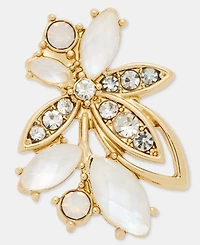 Lonna & Lilly Pave Stone Leaf Stud Earrings