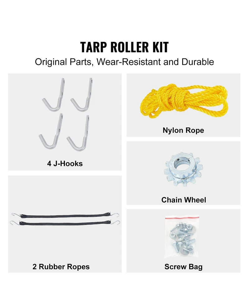 Vevor Dump Truck Trailer Hand Crank Manual Pull Tarp Roller Kit