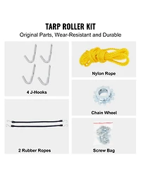 Vevor Dump Truck Trailer Hand Crank Manual Pull Tarp Roller Kit