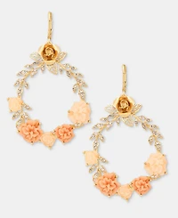 Lonna & Lilly Pave Flower Open Drop Earrings