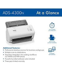 Brother Ads-4300N High-Speed Professional Duplex Desktop Scanner