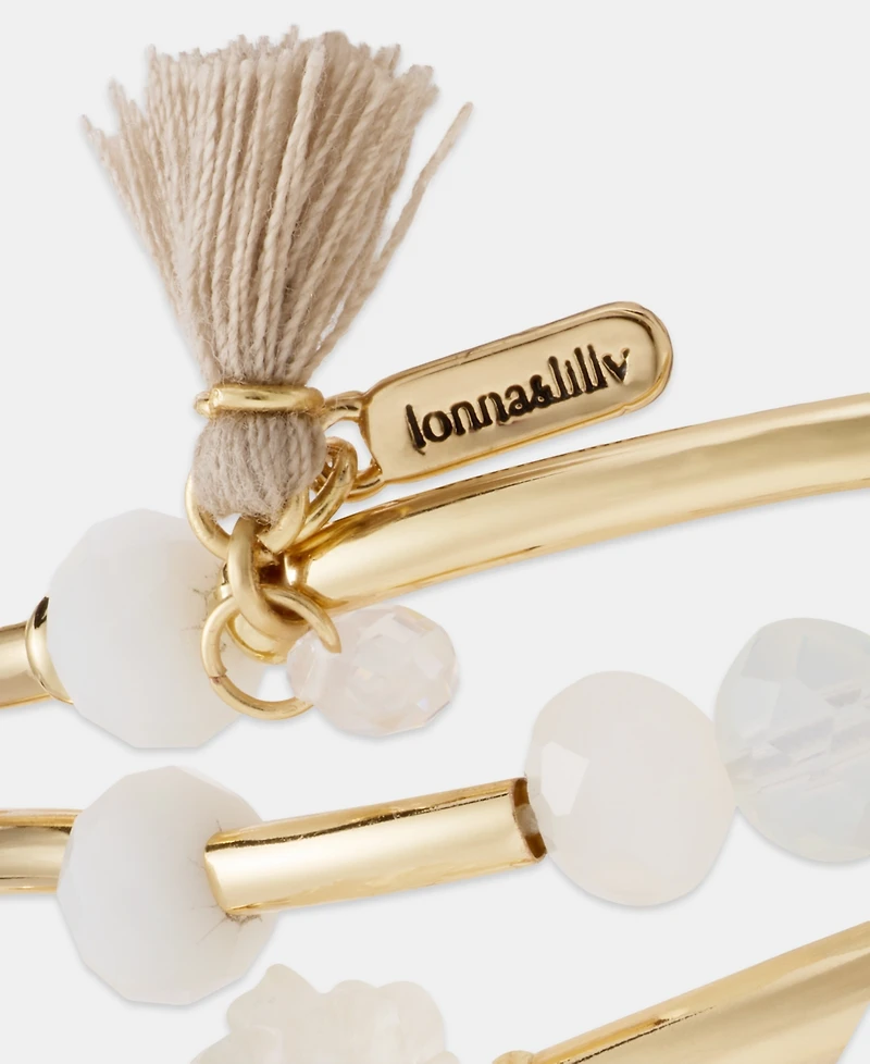 Lonna & Lilly Flower Bead Stretch Bracelets, 3-Piece Set