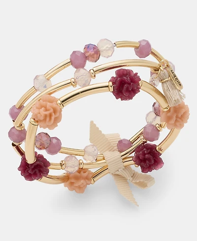 lonna & lilly Flower Beaded Stretch Bracelets, 3-Piece Set
