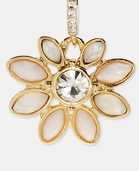 lonna & lilly Stone Flower Charm Hoop Earrings