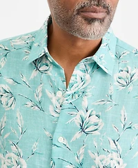 Club Room Men's Wally Linen Floral-Print Short-Sleeve Shirt, Macy's Exclusive