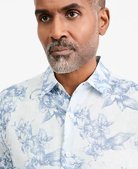 Club Room Men's Linen Floral-Print Short-Sleeve Shirt, Macy's Exclusive