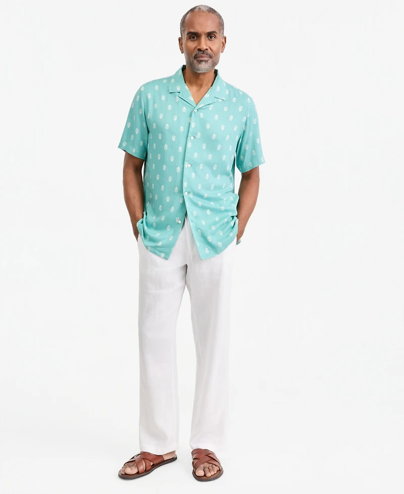 Club Room Men's Foulard-Print Silk Short-Sleeve Shirt, Macy's Exclusive