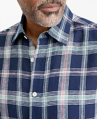 Club Room Men's Plaid Linen Button-Up Shirt, Macy's Exclusive