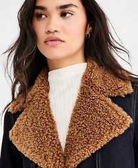 Liverpool Los Angeles Women's Sherpa-Trim Notch-Collar Jacket