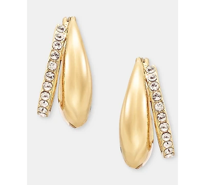 Dkny Pave Puffy Split-Hoop Earrings