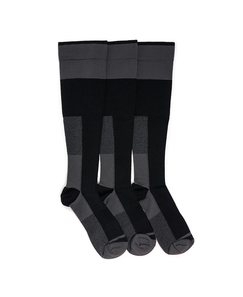 Muk Luks Men's Work Wear Nylon Blend Compression Socks, 3 Pair Pack